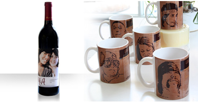 Personalized Wine Bottles, Labels and Coffee Mugs
